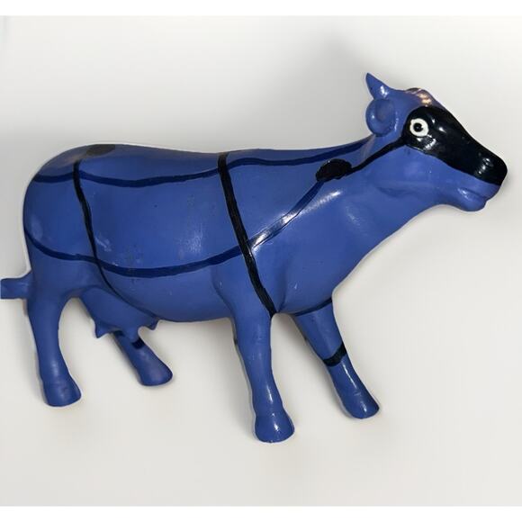 K's Collection Blue & Black Hand Painted Decorative Cow Collectible Figurine - Picture 6 of 7